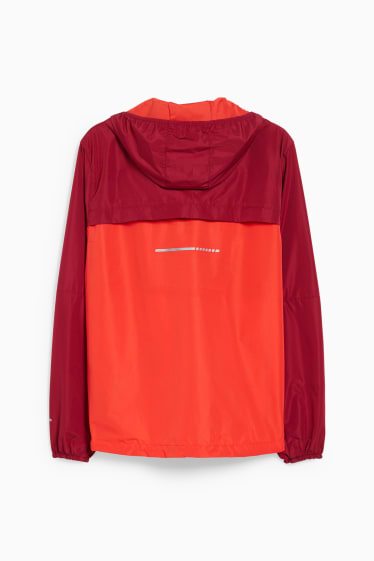Pánské - Funkční bunda s kapucí - running - oranžová/červená