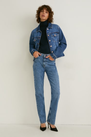 Women - Straight jeans - high waist - LYCRA® - blue denim