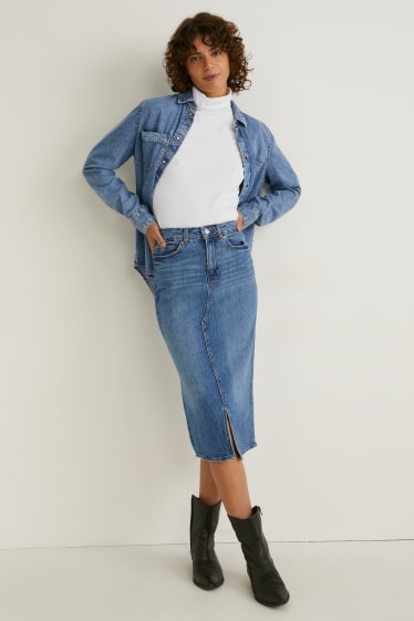 Women - Denim skirt - blue denim