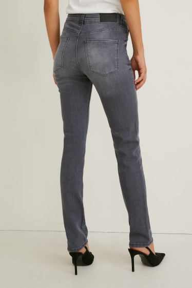 Femei - Slim jeans - talie medie - LYCRA® - denim-gri