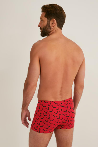 Men - Multipack of 2 - trunks - LYCRA® - red / black