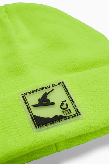 Nen - Gorra de punt - groc fluorescent
