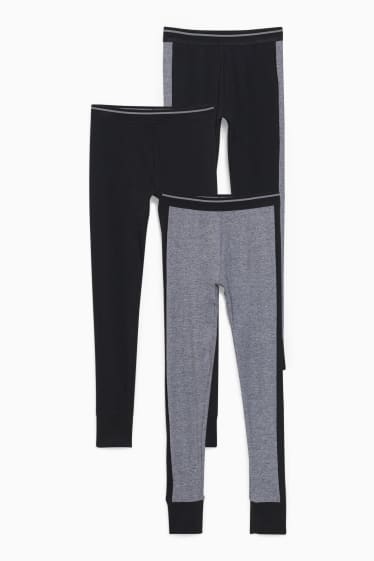 Dětské - Multipack 3 ks - dlouhé spodní kalhoty - černá