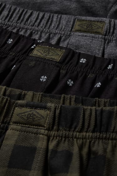 Herren - Multipack 3er - Boxershorts - Jersey - dunkelblau / grau