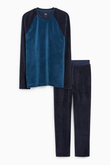 Herren - Fleece-Pyjama - dunkelblau