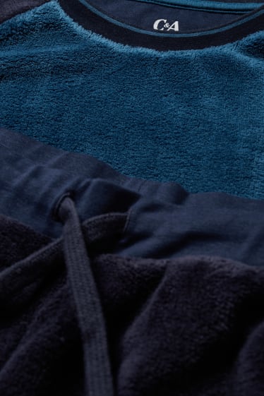 Herren - Fleece-Pyjama - dunkelblau