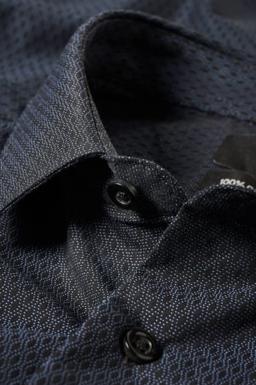 Home - Camisa formal - regular fit - coll kent - fàcil de planxar - blau fosc