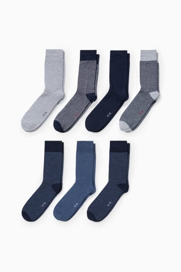 Hommes - Lot de 7 - chaussettes - LYCRA® - bleu foncé