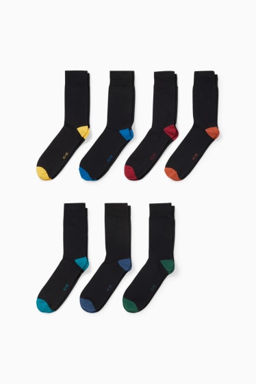 Hommes - Lot de 7 paires - chaussettes - LYCRA® - noir