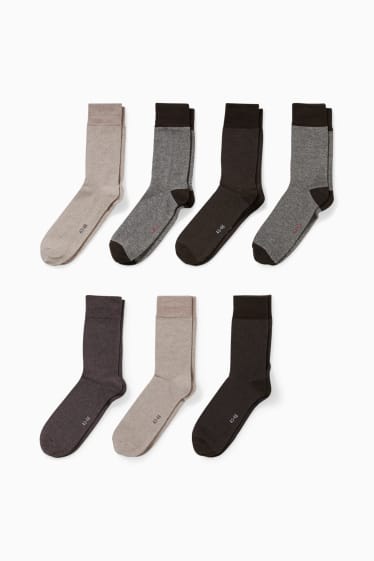 Herren - Multipack 7er - Socken - LYCRA® - braun