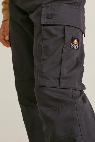 Hombre - Pantalón cargo - regular fit - LYCRA® - gris oscuro