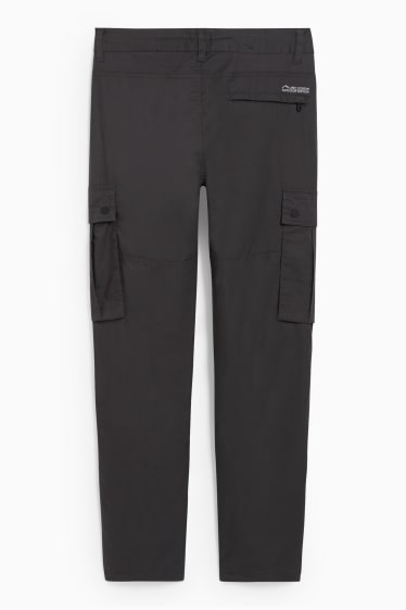 Bărbați - Pantaloni cargo - regular fit - LYCRA® - gri închis