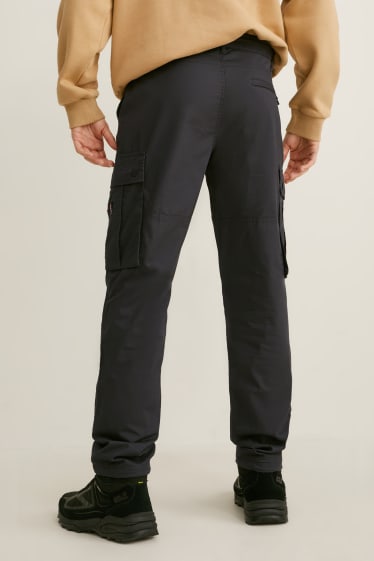 Bărbați - Pantaloni cargo - regular fit - LYCRA® - gri închis