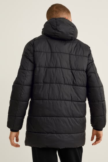 Men - Quilted jacket with hood - black