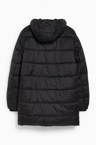 Men - Quilted jacket with hood - black