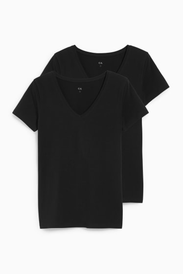 Women - Multipack of 2 - basic T-shirt - black