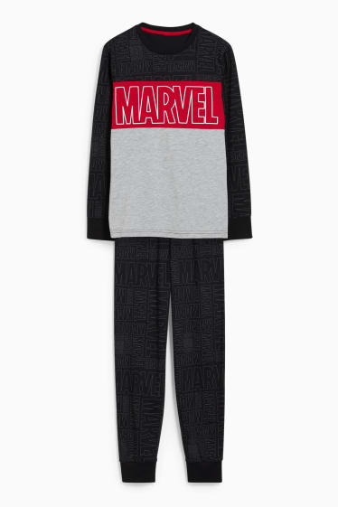 Kinderen - Marvel - pyjama - 2-delig - zwart / grijs