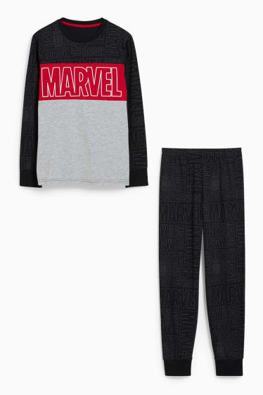 Kinderen - Marvel - pyjama - 2-delig - zwart / grijs