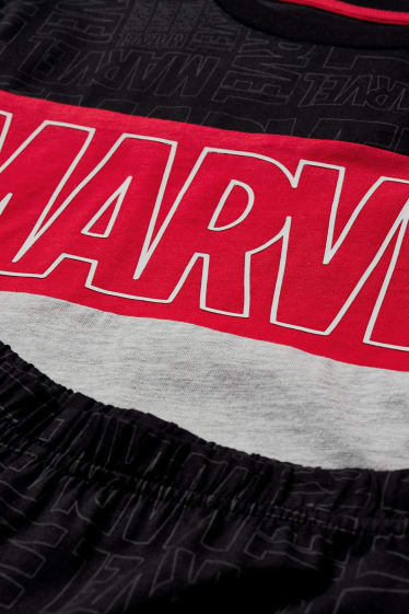 Copii - Marvel - pijama - 2 piese - negru / gri