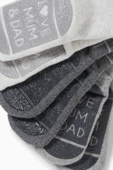 Neonati - Confezione da 3 - Mom and Dad - calze antiscivolo per neonati - grigio / grigio