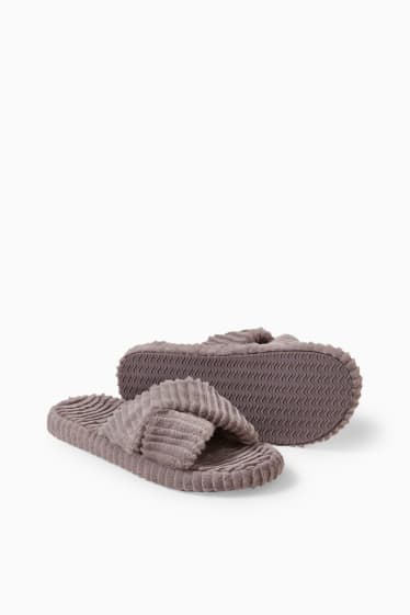 Donna - Pantofole di ecopelliccia - grigio