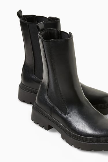 Women - Chelsea boots - faux leather - black
