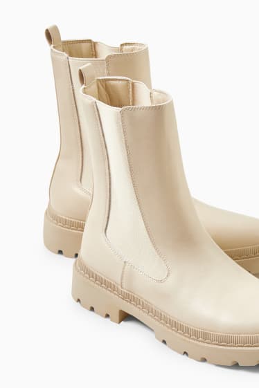Women - Chelsea boots - faux leather - beige