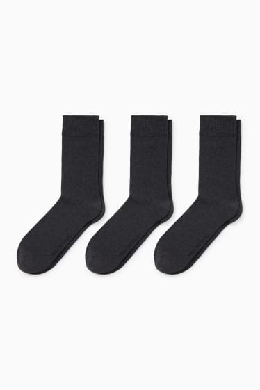 Herren - Multipack 3er - Socken - LYCRA® - Aloe Vera - grau-melange