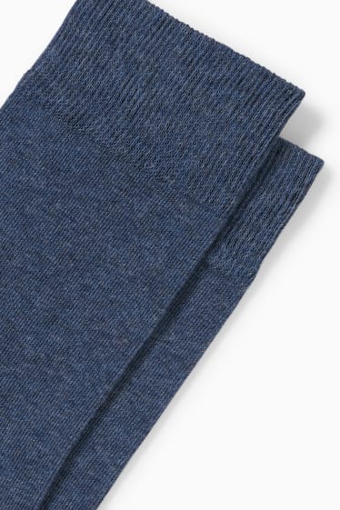 Hommes - Lot de 3 paires - chaussettes - LYCRA® - aloe vera - bleu foncé-chiné