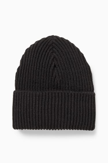 Enfants filles - Bonnet en maille - noir