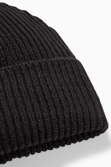 Enfants filles - Bonnet en maille - noir