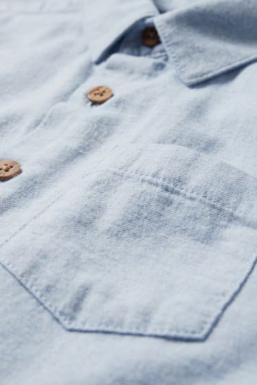 Enfants garçons - Chemise en flanelle - bleu clair