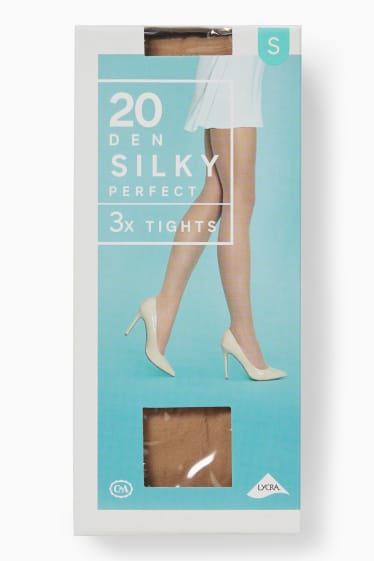 Women - Multipack of 2 - sheer tights - 20 denier - beige