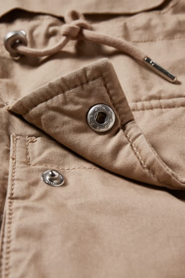 Dames - CLOCKHOUSE - parka met capuchon en imitatiebontrandje - beige