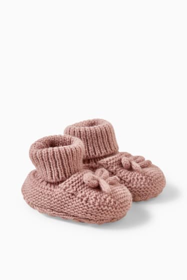 Babies - Baby booties - dark rose