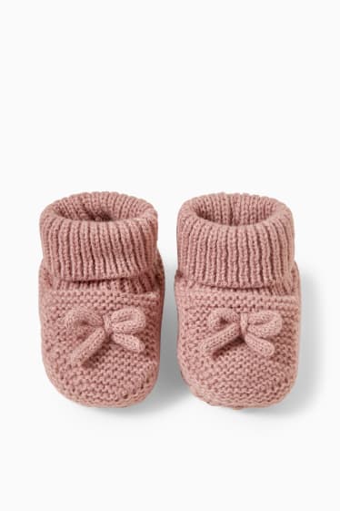 Babies - Baby booties - dark rose