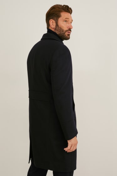 Men - Coat - new wool blend - black