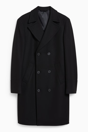 Men - Coat - new wool blend - black