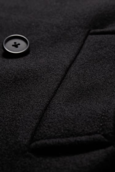 Men - Coat - new wool blend - black