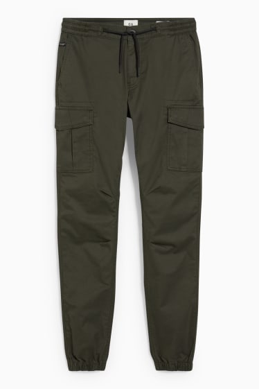 Hombre - Pantalón cargo - tapered fit - LYCRA® - verde oscuro
