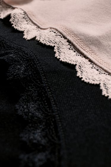 Femmes - Lot de 2 - culottes de grossesse - sans coutures - LYCRA® - noir / rose