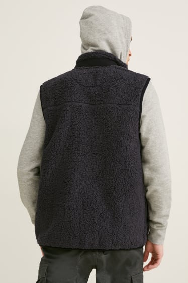 Hommes - Gilet sans manches en peluche - THERMOLITE® - gris foncé