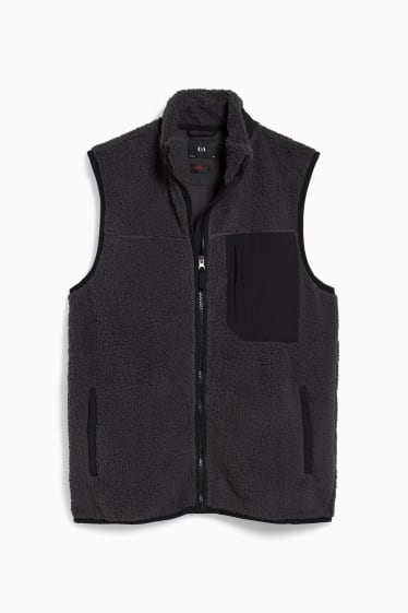 Hommes - Gilet sans manches en peluche - THERMOLITE® - gris foncé