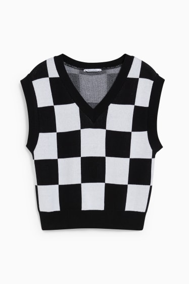 Teens & young adults - CLOCKHOUSE - slipover - check - black / white