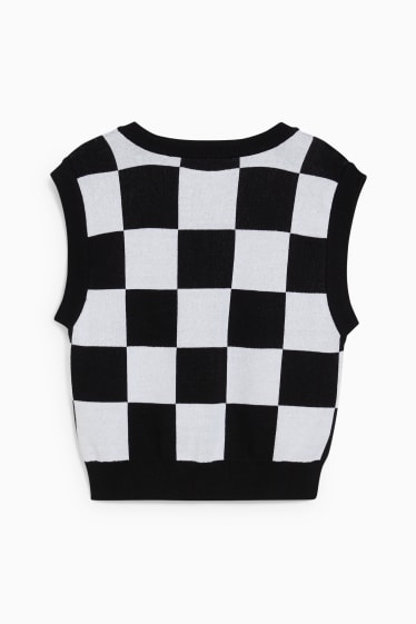 Teens & young adults - CLOCKHOUSE - slipover - check - black / white