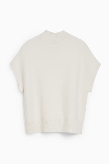 Women - Cashmere jumper - cable knit pattern - cremewhite