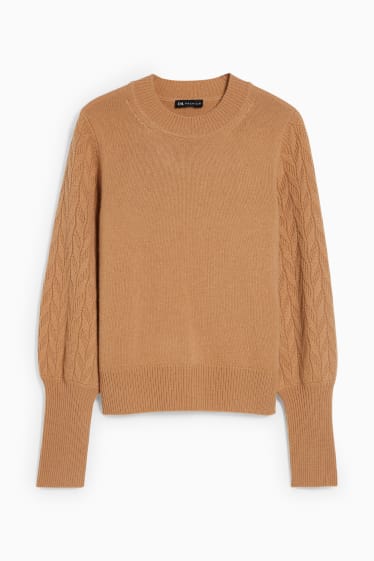 Women - Cashmere jumper - havanna