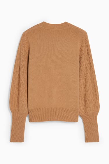 Women - Cashmere jumper - havanna