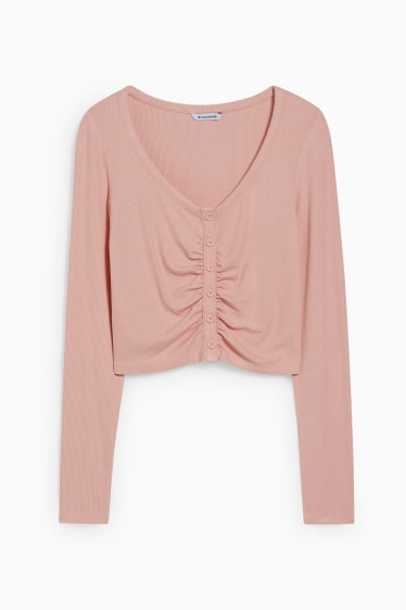 Women - CLOCKHOUSE - cropped long sleeve top - rose