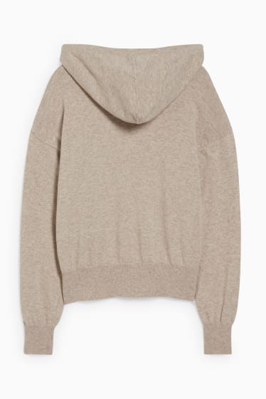 Femmes - Pull à capuche - beige chiné